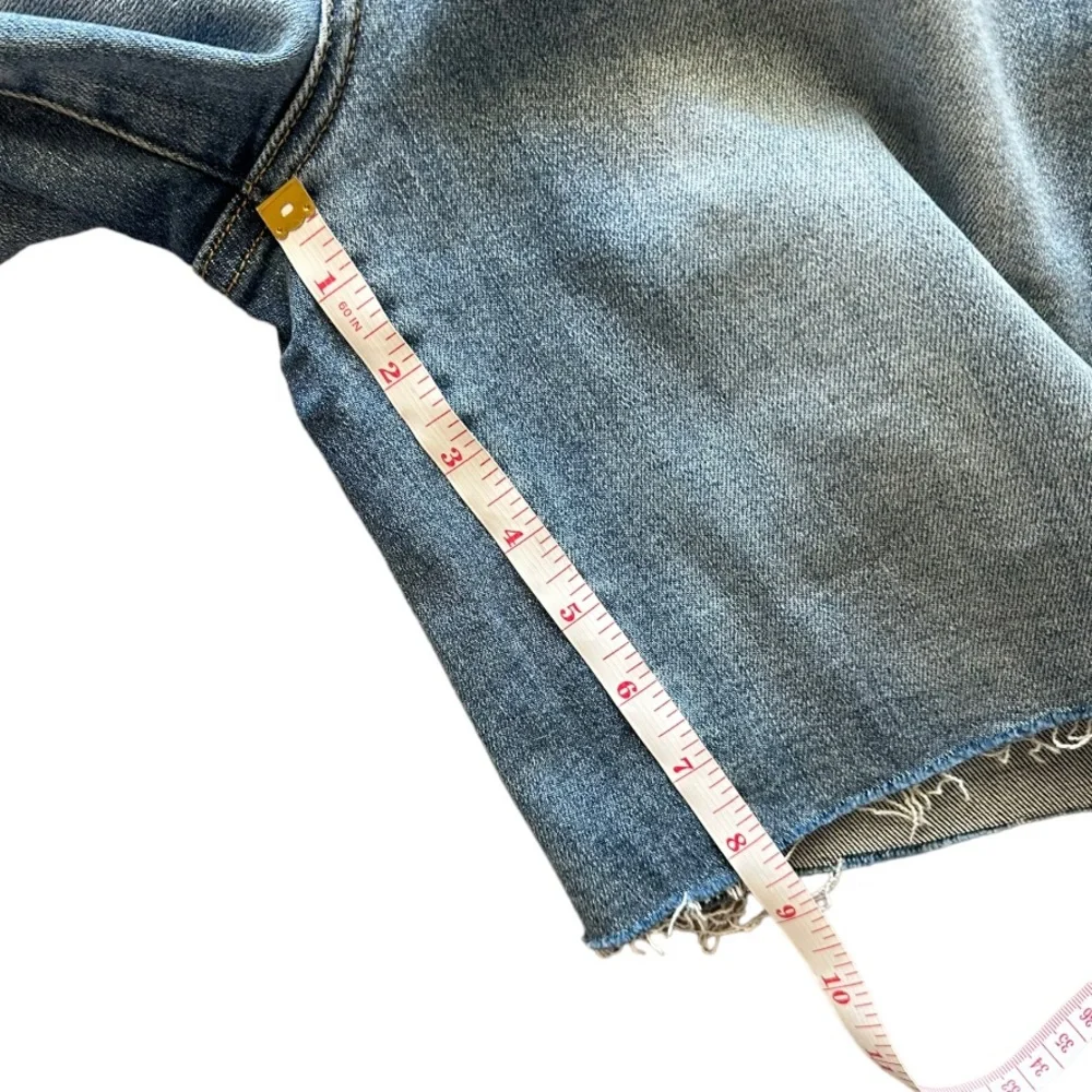Kut From The Kloth Margot High Rise Long Short Distressed Raw Hem Size 0…